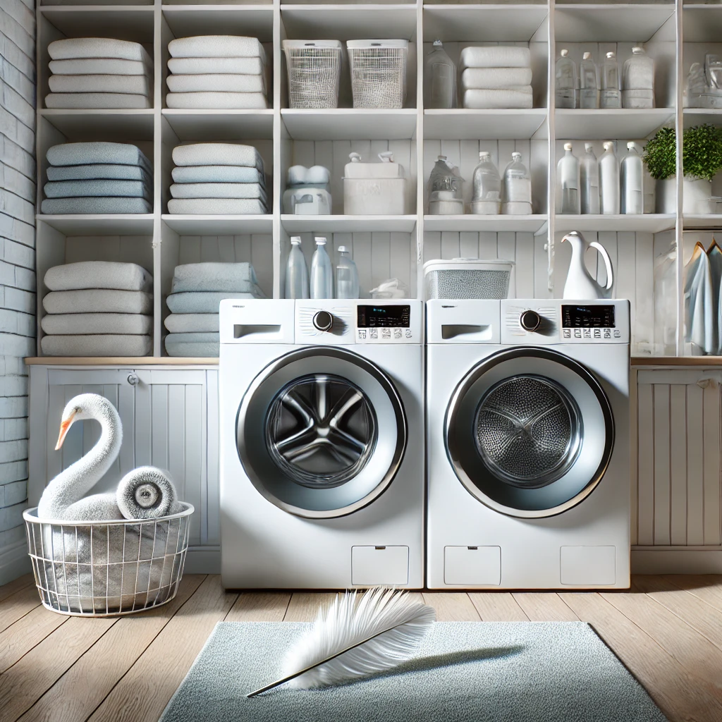 DALL·E 2024-08-12 17.54.50 – An ultra-realistic, high-definition image of a clean, modern laundry room, captured as if taken by a Canon camera. The scene features clean, organized